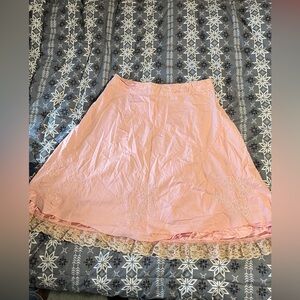 Elegant Pink Lace Trim Skirt waist measurement 18 inches not a true 3X